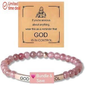 Stainless Steel Stretch Bracelet with Inspirational Engraving Adjustable Fit